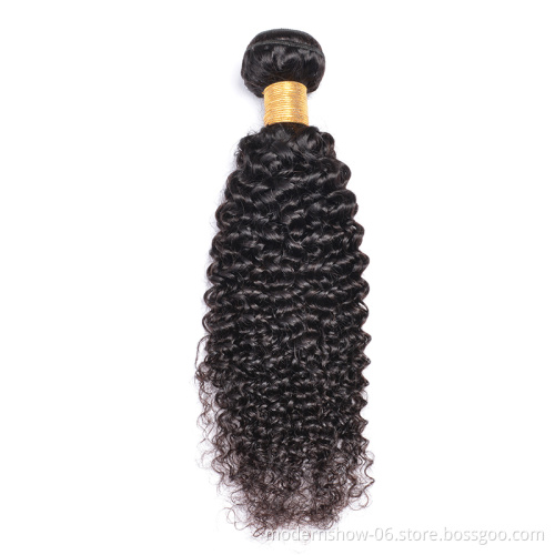 Raw Virgin Kinky Curly Women Hairs 3 to 4 Mink India Hair Bundles with Closure